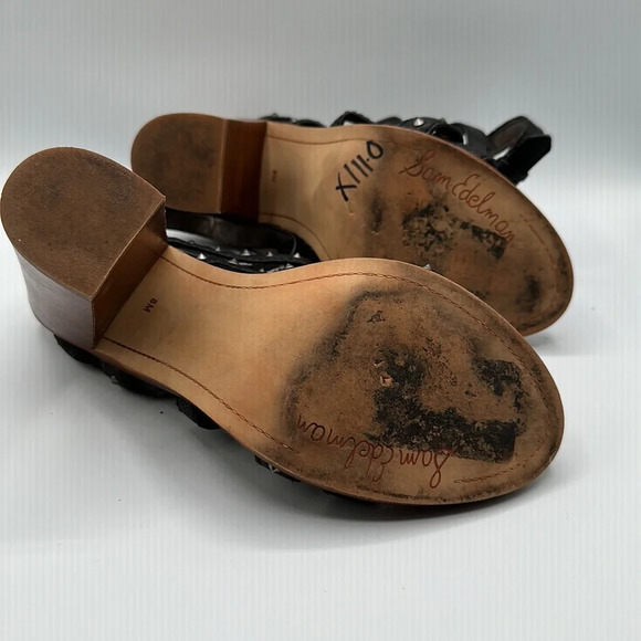 Sam Edelman Keith Stud Grunge Studded Gladiator Ankle Strap High Heels - Picture 4 of 6